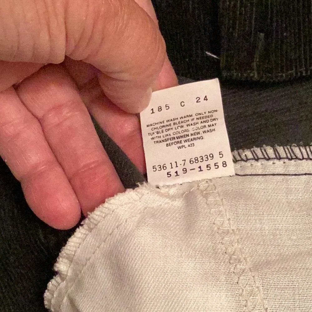 🆘  Levi’s Vintage Corduroy Jeans BLACK 519 WHITE TAG DEADSTOCK 36 X 30 UniSex